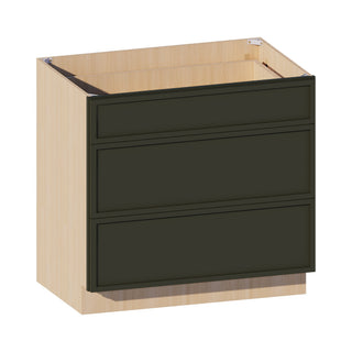 Slim Aston Green - 36"W Drawer Base Cabinet