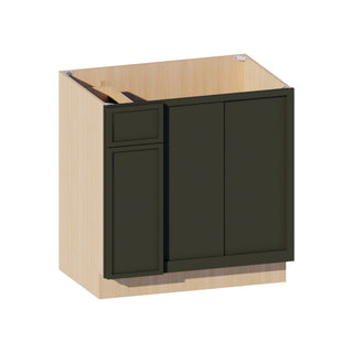 Slim Aston Green - 36"W Blind Corner Base Cabinet
