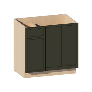 Slim Aston Green - 33"W Blind Corner Base Cabinet