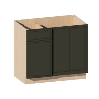Slim Aston Green - 39"W Blind Corner Base Cabinet