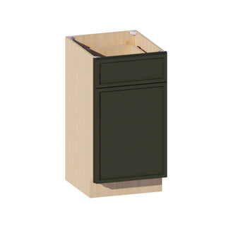 Slim Aston Green - 18"W Trash Pull-Out Base Cabinet