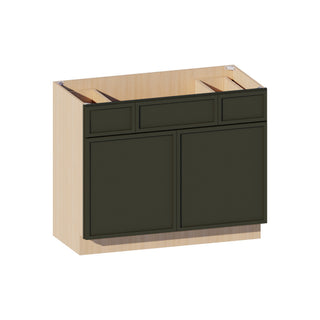 Slim Aston Green - 42"W Centered-Sink Vanity Combo Cabinet