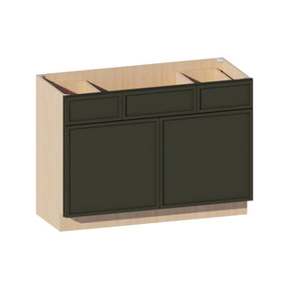 Slim Aston Green - 48"W Centered-Sink Vanity Combo Cabinet
