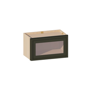 Slim Aston Green - 21"W × 12"H Glass-Door Wall Cabinet