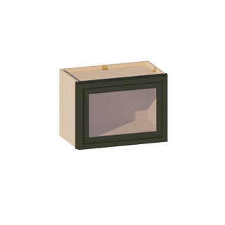 Slim Aston Green - 21"W × 15"H Glass-Door Wall Cabinet