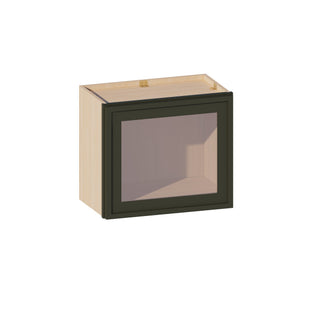 Slim Aston Green - 21"W × 18"H Glass-Door Wall Cabinet