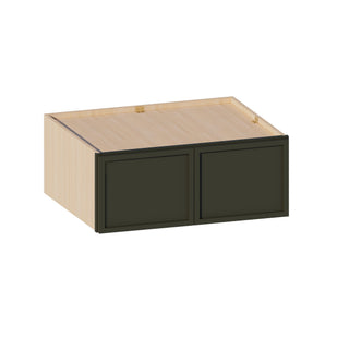 Slim Aston Green - 30"W × 12"H Deep (24") Wall Bridge Cabinet