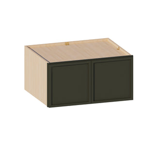 Slim Aston Green - 30"W × 15"H Deep (24") Wall Bridge Cabinet