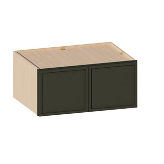 Slim Aston Green - 33"W × 15"H Deep (24") Wall Bridge Cabinet