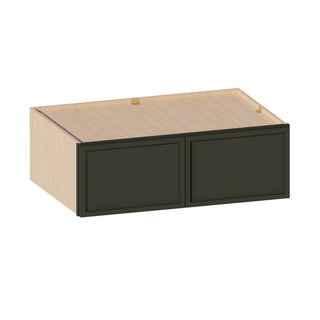 Slim Aston Green - 36"W × 12"H Deep (24") Wall Bridge Cabinet