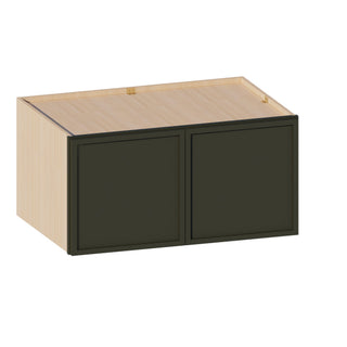 Slim Aston Green - 36"W × 18"H Deep (24") Wall Bridge Cabinet