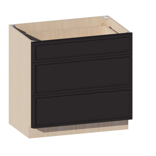 Slim Iron Black - 36"W Drawer Base Cabinet