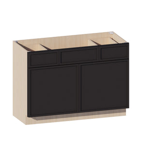 Slim Iron Black - 48"W Centered-Sink Vanity Combo Cabinet