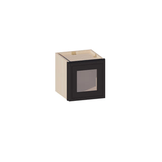 Slim Iron Black - 12"W × 12"H Glass-Door Wall Cabinet