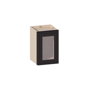 Slim Iron Black - 12"W × 18"H Glass-Door Wall Cabinet