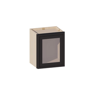 Slim Iron Black - 15"W × 18"H Glass-Door Wall Cabinet