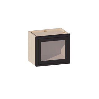 Slim Iron Black - 18"W × 15"H Glass-Door Wall Cabinet
