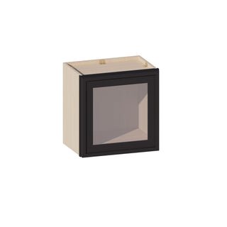 Slim Iron Black - 18"W × 18"H Glass-Door Wall Cabinet