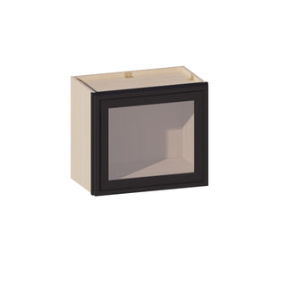 Slim Iron Black - 21"W × 18"H Glass-Door Wall Cabinet
