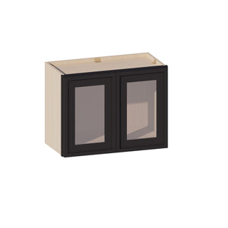 Slim Iron Black - 24"W × 18"H Glass-Door Wall Cabinet