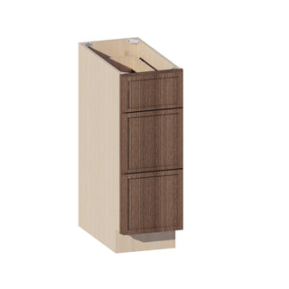 Slim Amber Oak - 12"W Vanity Drawer Base Cabinet