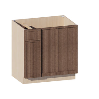 Slim Amber Oak - 33"W Blind Corner Base Cabinet