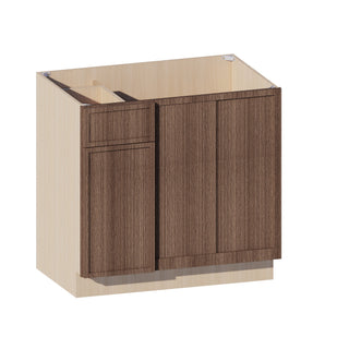 Slim Amber Oak - 36"W Blind Corner Base Cabinet