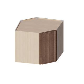 Slim Amber Oak - 24"W × 30"H Diagonal Corner Wall Cabinet