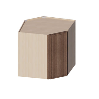 Slim Amber Oak - 24"W × 36"H Diagonal Corner Wall Cabinet