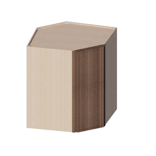 Slim Amber Oak - 24"W × 42"H Diagonal Corner Wall Cabinet