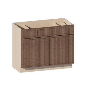 Slim Amber Oak - 42"W Centered-Sink Vanity Combo Cabinet
