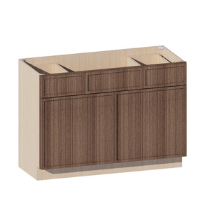 Slim Amber Oak - 48"W Centered-Sink Vanity Combo Cabinet