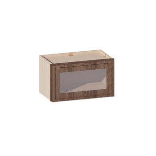 Slim Amber Oak - 21"W × 12"H Glass-Door Wall Cabinet
