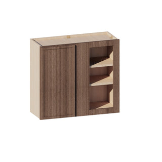 Slim Amber Oak - 27"W × 30"H Blind Corner Wall Cabinet