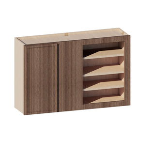 Slim Amber Oak - 27"W × 42"H Blind Corner Wall Cabinet