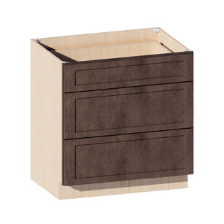 Rustic Wood - 33"W Drawer Base Cabinet
