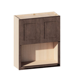 Rustic Wood - 30"W × 36"H Microwave Wall Cabinet