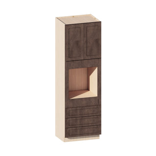 Rustic Wood - 30"W × 96"H Tall Oven Cabinet