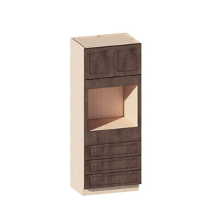 Rustic Wood - 33"W × 84"H Tall Oven Cabinet