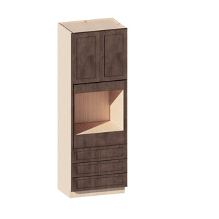 Rustic Wood - 33"W × 96"H Tall Oven Cabinet