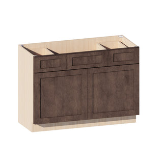 Rustic Wood - 48"W Centered-Sink Vanity Combo Cabinet
