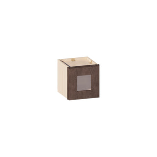 Rustic Wood - 12"W × 12"H Glass-Door Wall Cabinet