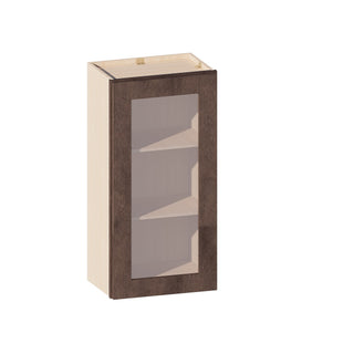Rustic Wood - 18"W × 36"H Glass-Door Wall Cabinet