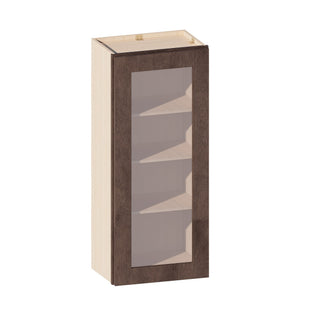 Rustic Wood - 18"W × 42"H Glass-Door Wall Cabinet