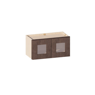 Rustic Wood - 24"W × 12"H Glass-Door Wall Cabinet