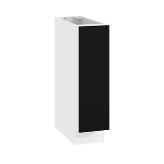 Frameless Matte Black - 09"W Full-Height Door Base Cabinet