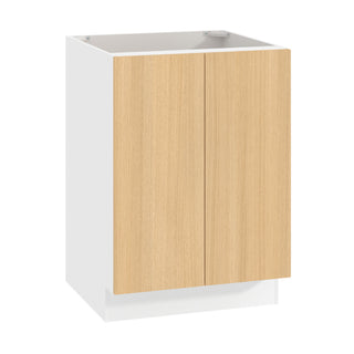 Frameless Oak Blonde - 24"W Full-Height Door Base Cabinet