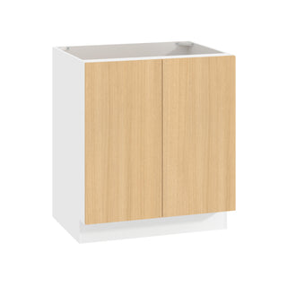 Frameless Oak Blonde - 30"W Full-Height Door Base Cabinet