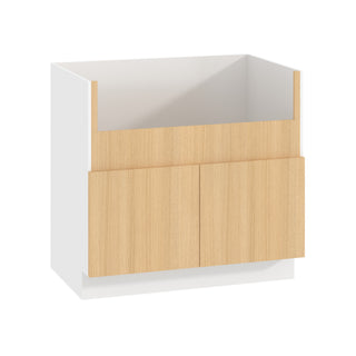 Frameless Oak Blonde - 36"W Farmhouse Sink Base Cabinet