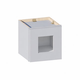 Gris Paloma - Gabinete de pared con puerta de vidrio de 12"W × 12"H